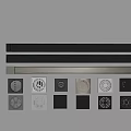Bathroom Accessories Floor Drains With Various Designs Linear Square Black Silver 3d model