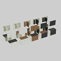Modern Wooden Kitchen Cabinets With Open Shelves And Black Countertop Design