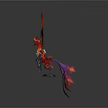 Mythical Phoenix With Flame Like Wings And Colorful Feathers In Standing Pose
