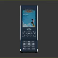 Blue Handheld Electronic Gaming Device For Wii Discovery With Screen Displaying Snowboarder