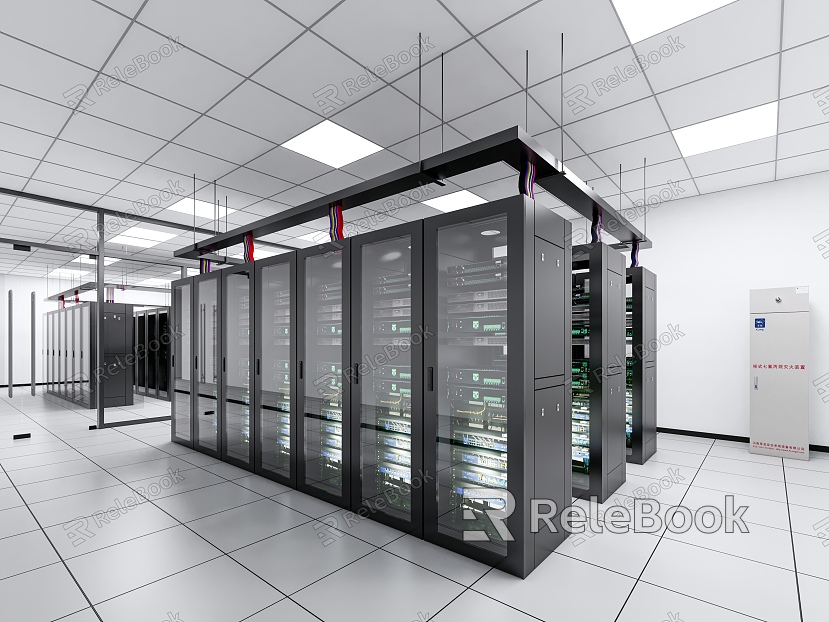 server room network equipment weak current box server cabinet database information center model