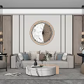 Light Luxury Sofa Coffee Table Combination 3d model