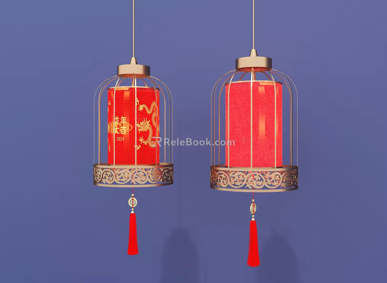 Lantern Year of the Dragon Lantern Dragon Lantern National Style Lantern Chinese Lantern Red Lantern New Year Lantern Blender Festival 3d model