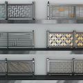 Decorative Metal Railing Designs With Various Intricate Patterns And Styles 3d model