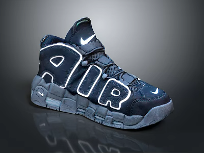 Nike High Top Sneakers With AIR Lettering And White Swoosh Logo 3d model