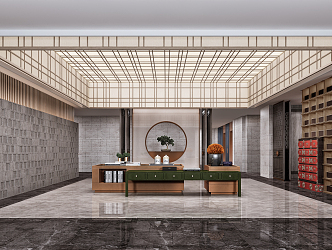 New Chinese Lobby Hall 3d model