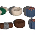 Modern sofa stool cushion pedal cushion 3d model