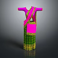 Vibrant Traditional Ethnic Outfit With Pink Blouse Green Skirt And Golden Trim Details