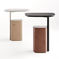 Modern Stylish Side Tables With Leather Storage Bases In Multiple Colors 3d model
