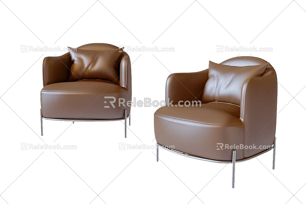 Modern Simple Single Sofa Sofa Simple Single Sofa Leather Sofa 3d model