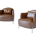 Modern Simple Single Sofa Sofa Simple Single Sofa Leather Sofa 3d model