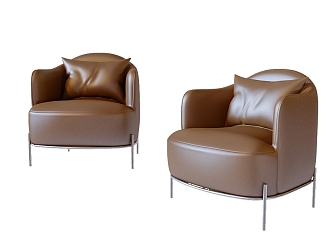 Modern Simple Single Sofa Simple Single Sofa Leather Sofa 3d model