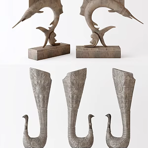 Mediterranean Ornaments Stone Carvings 3d model