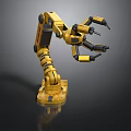 Yellow Industrial Robotic Arm Mechanical Equipment With Articulated Joints And Grippers