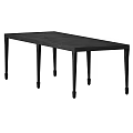 Stylish Long Black Rectangular Dining Table With Six Sleek Legs For Modern Home Daily Use
