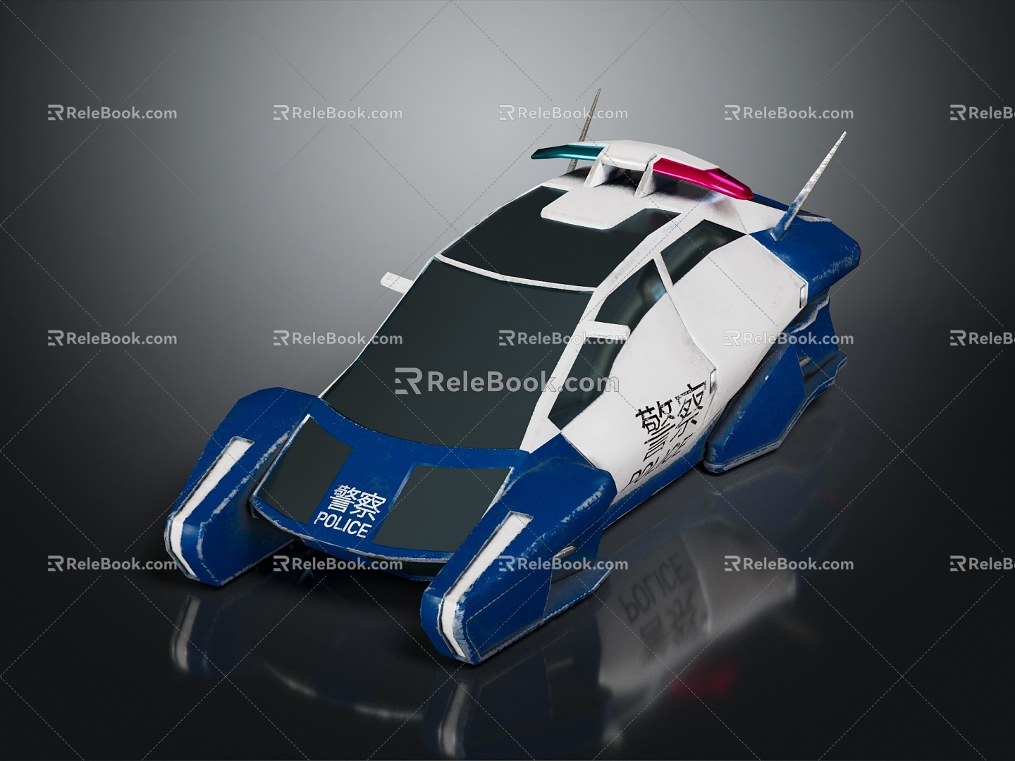 Modern Police Car Sci-Fi Police Car Cyberpunk Police Car 3d model