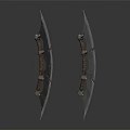 Traditional Curved Bladed Weapons With Decorative Handles And Sharp Edges