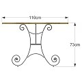 Wooden Top Console Table With Black Metal Scrollwork Frame Design 3d model