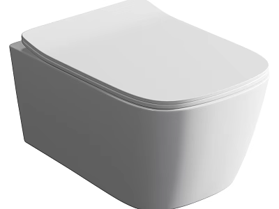 Sleek Modern Wall-Hung Toilet Featuring Clean Lines and Smooth White Ceramic Finish 3d model