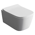 Sleek Modern Wall-Hung Toilet Featuring Clean Lines and Smooth White Ceramic Finish