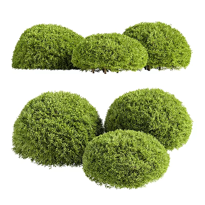 Lush Green Round Decorative Bushes For Garden Landscaping And Outdoor Design 3d model