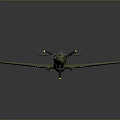 Green Vintage Military Airplane Featuring Star Insignia Propeller Cockpit Number 40 And Wings