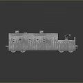 Vintage Metallic Train Carriage 3D Rendered With Small Windows Top Vents And Weathered Surface