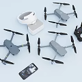 Modern Smart Machines Featuring Drone VR Headset Smartphone And Controller 3d model