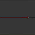 Red Long Handled Tool With Black Grip And Metallic Shaft Design