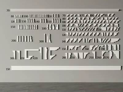 European plaster line skirting line combination 3d model