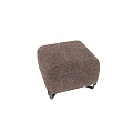 Contemporary Brown Textured Upholstered Stool With Black Metal Geometric Support Legs