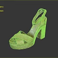 Stylish Golden High Heel Sandals with Crisscross Straps Block Heel and Platform Sole Design