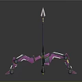Purple Mechanical Structure With Long Rod Spiked Top And Mechanical Leg Support Base