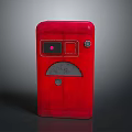 Red Emergency Alarm Box With Button Indicator And Circular Panel Design