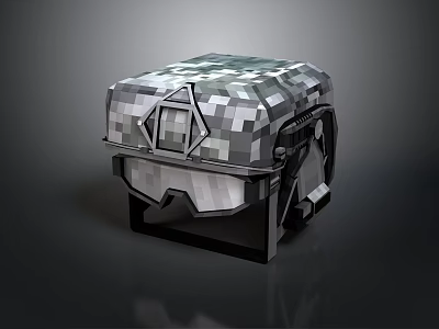 Camouflage Tactical Helmet With Protective Goggles Military Style Geometric Pattern Design 3d model