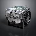 Camouflage Tactical Helmet With Protective Goggles Military Style Geometric Pattern Design