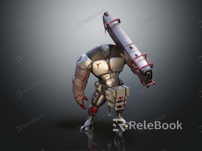 Modern game character robot warrior mechanic combat police mechanic armor model