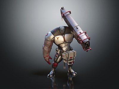 Modern game character robot warrior mechanic combat police mechanic armor 3d model