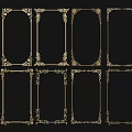 Ornate Golden Decorative Border Lines Set With Intricate Patterns For Design Projects