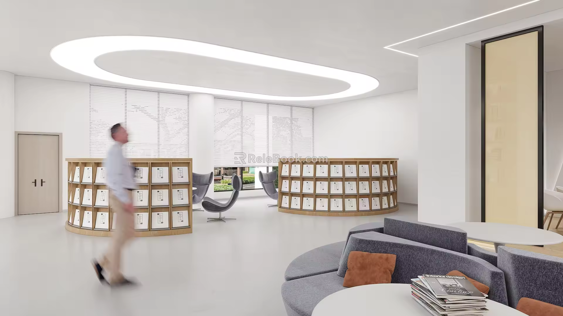 Modern Library Community Library Reading Room Convenience Service Center Office Area Rest Area 3d model