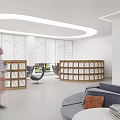 Modern Library Community Library Reading Room Convenience Service Center Office Area Rest Area 3d model