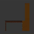 Dark Brown Wooden Bookcase And Desk Combination Furniture With Open Shelves And Drawers
