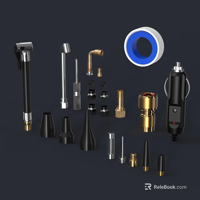 Industrial Equipment Assorted Components and Parts Including Pipes Connectors and Handheld Tools 3d model 