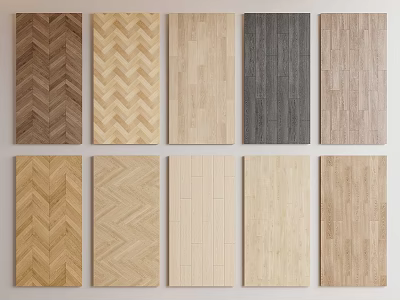 Modern wood floor wood grain brick fishbone wood floor 3d model