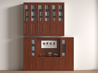 Modern Office Bookcase Combination Wooden File Cabinet Boss Data Cabinet Office Background Cabinet High Cabinet Wood Adult 3d model