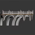 Classical Arch Bridge Architectural Design With Stone Paved Deck And Ornate Railing 3d model
