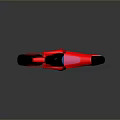 Modern Streamlined Red Black Motorcycle with Blue Accent White Rimmed Wheels and Sleek Body