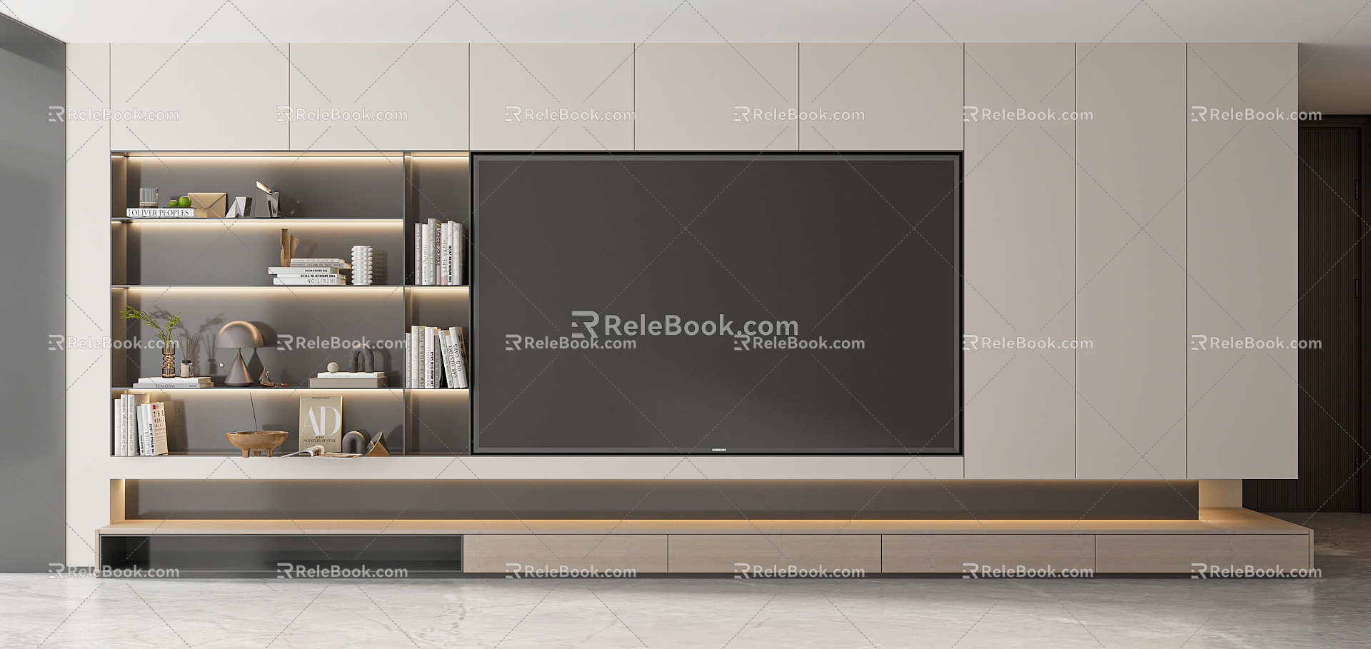 Modern TV Background Cabinet TV Background 3d model