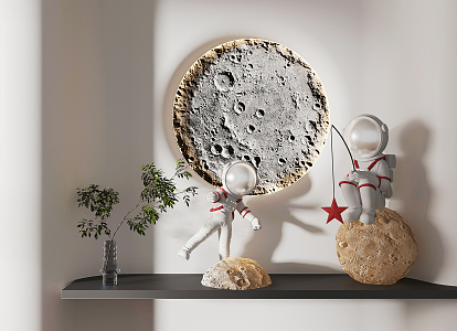 modern wall lamp moon wall lamp 3d model