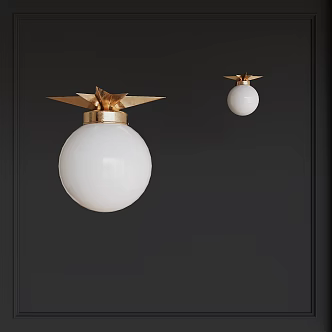 French spherical ceiling lamp 3d model